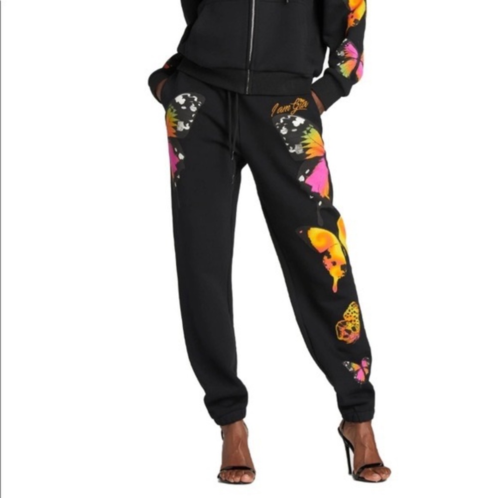 I.AM.GIA Aporia Butterfly Print Jogger Pants